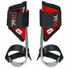 Distel Alu PLUS Velcro de Distel, paire d’éperons en aluminium avec velcro noir et coussinets rouges