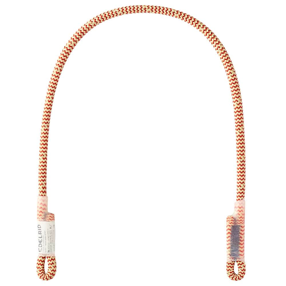 Corde Tibor Open d’Edelrid en zigzag rouge-beige avec deux boucles aux extrémités