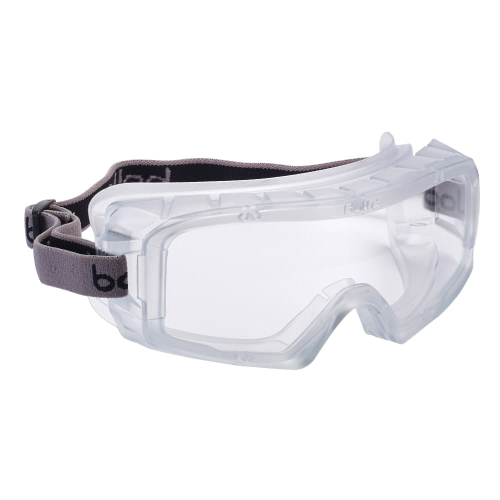 Lunettes de combinaison avec cadre transparent et bande élastique noire réglable