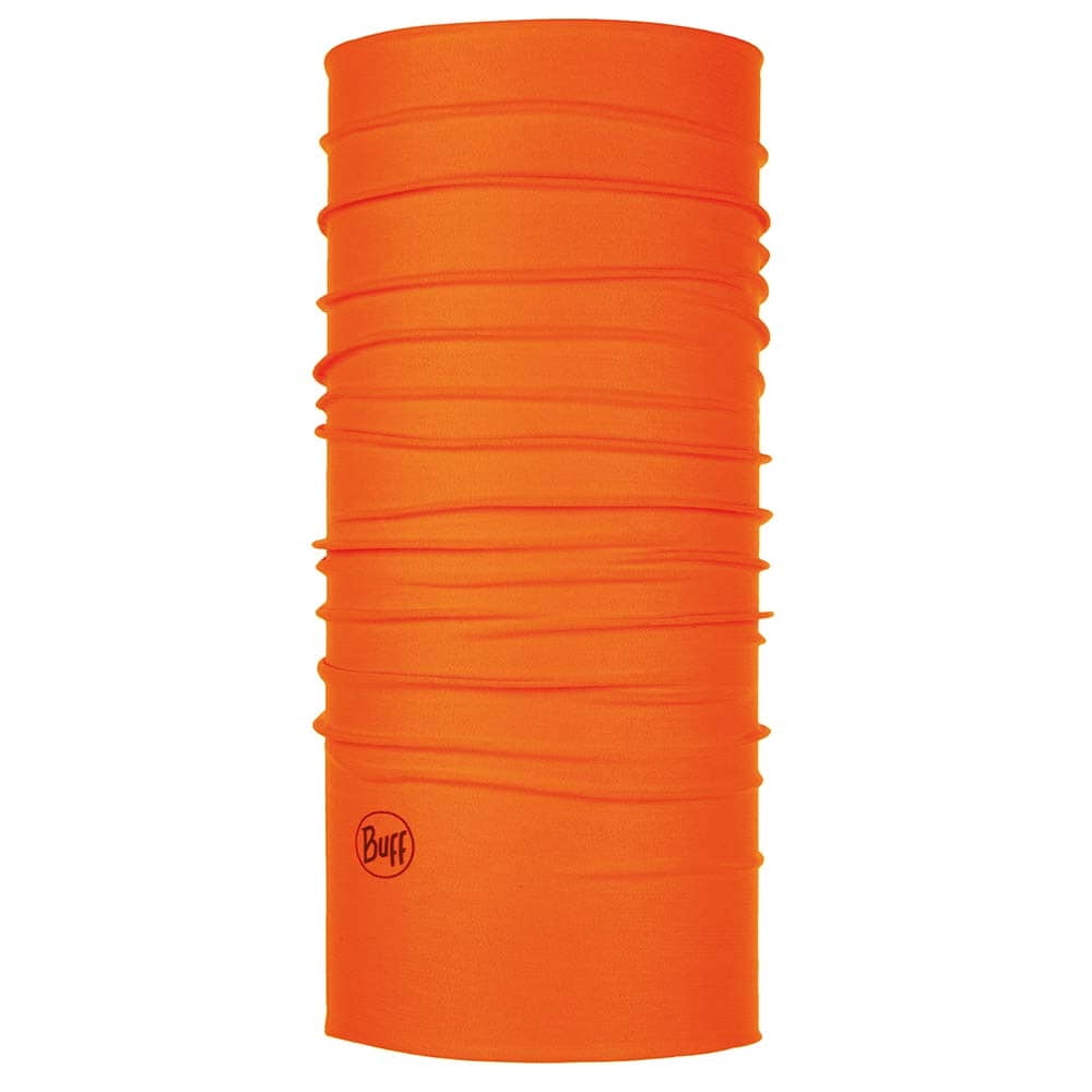 Coolnet UV+ BUFF en orange vif avec logo BUFF en bas à gauche