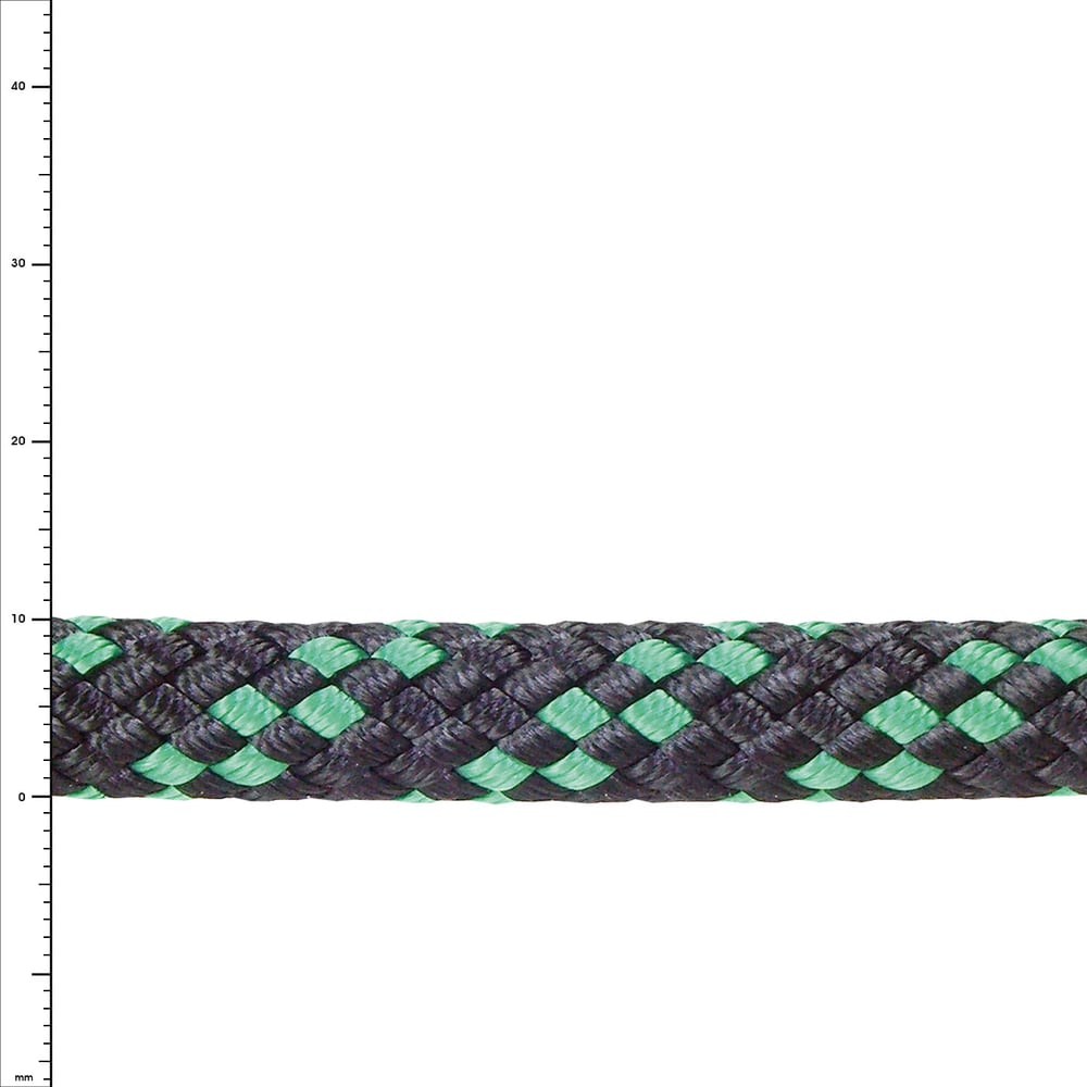 Corde Sirius 10 en noir et vert avec motif tressé