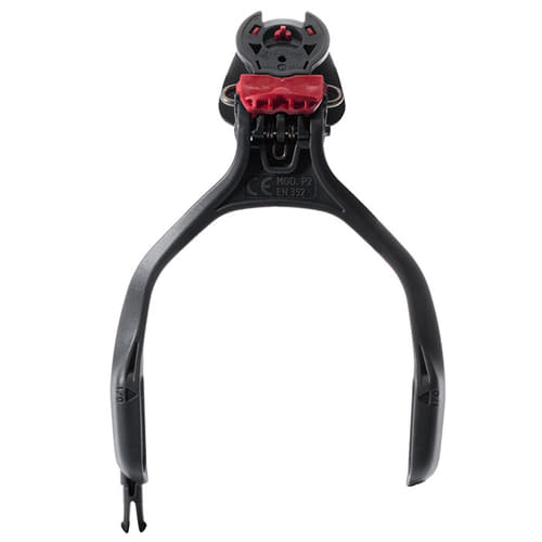 PROTOS® Wireless Bracket P2, support noir avec fermeture rouge vu de l’avant