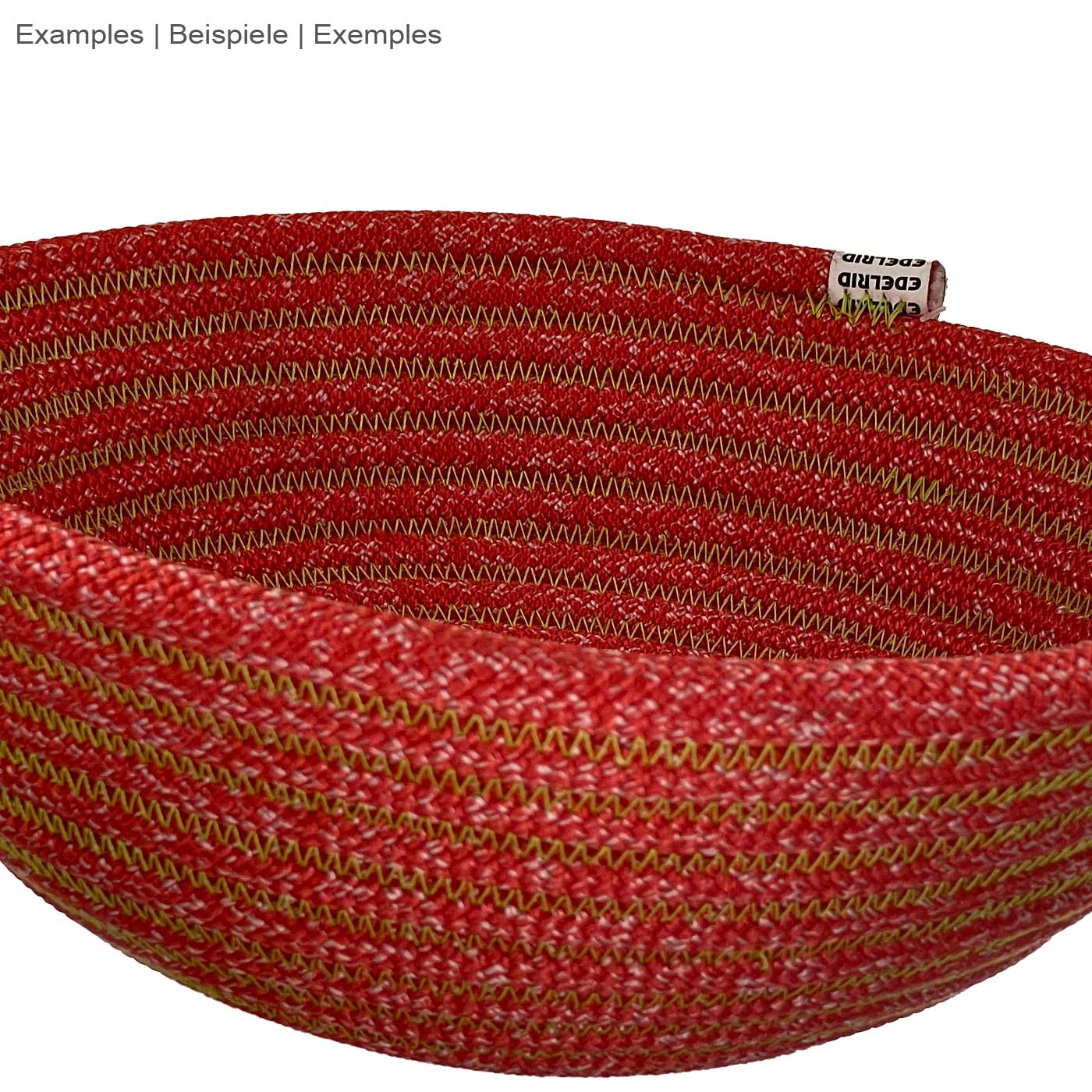 Bol en corde d’Edelrid, bol rouge en corde, gros plan