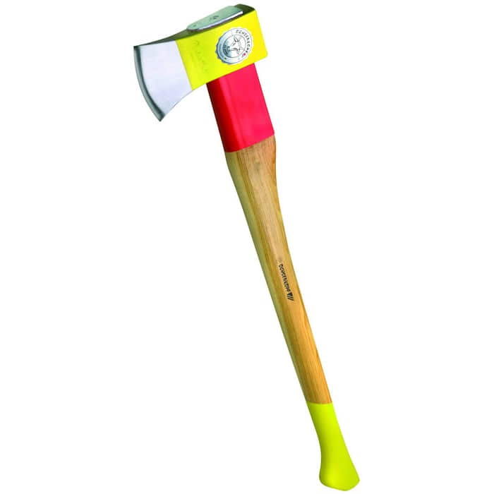 Hache Spalt-Fix Rotband Plus 800 avec manche en bois, zone de manche rouge et pointe de manche jaune