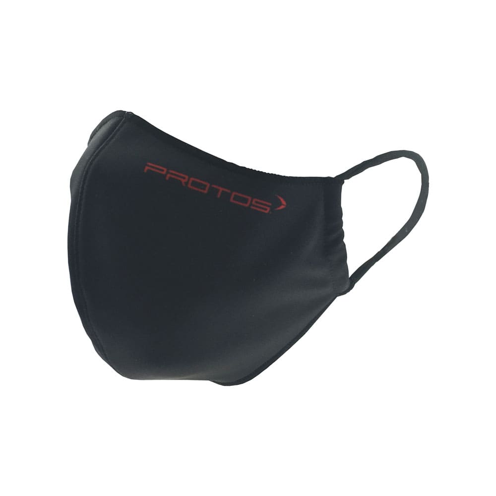 Masque réversible PFANNER® noir avec logo PROTOS rouge et élastique noir