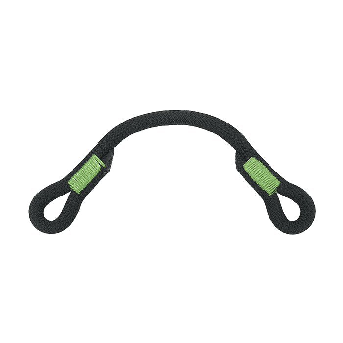 Barre d’appui Treewor, une seule boucle noire avec des coutures vertes, légèrement plus grande que la précédente