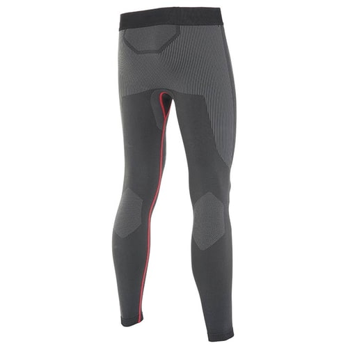 Pantalon de couche de base Climb Tech d’Aripro, vue arrière du pantalon long noir avec détails gris et rouges, taille élastique sans logo visible