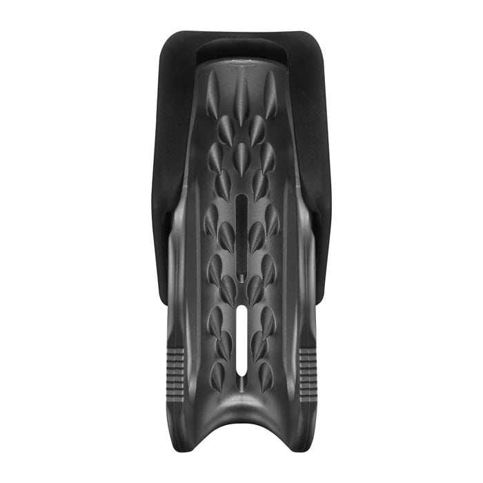 Tibloc by Petzl, aire de jeux grise et noire avec zone de préhension texturée