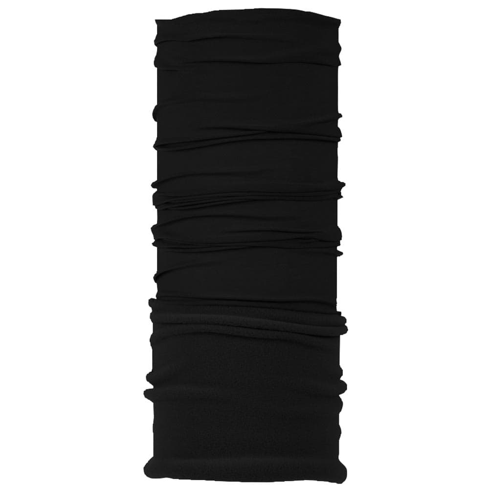 Polar BUFF en noir, sans couture, pièce de tissu allongée avec plis