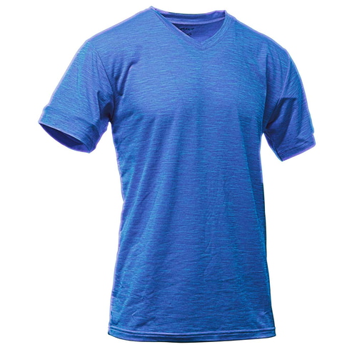 T-shirt à col en V Skin-Dry bleu avec col en V et manches courtes