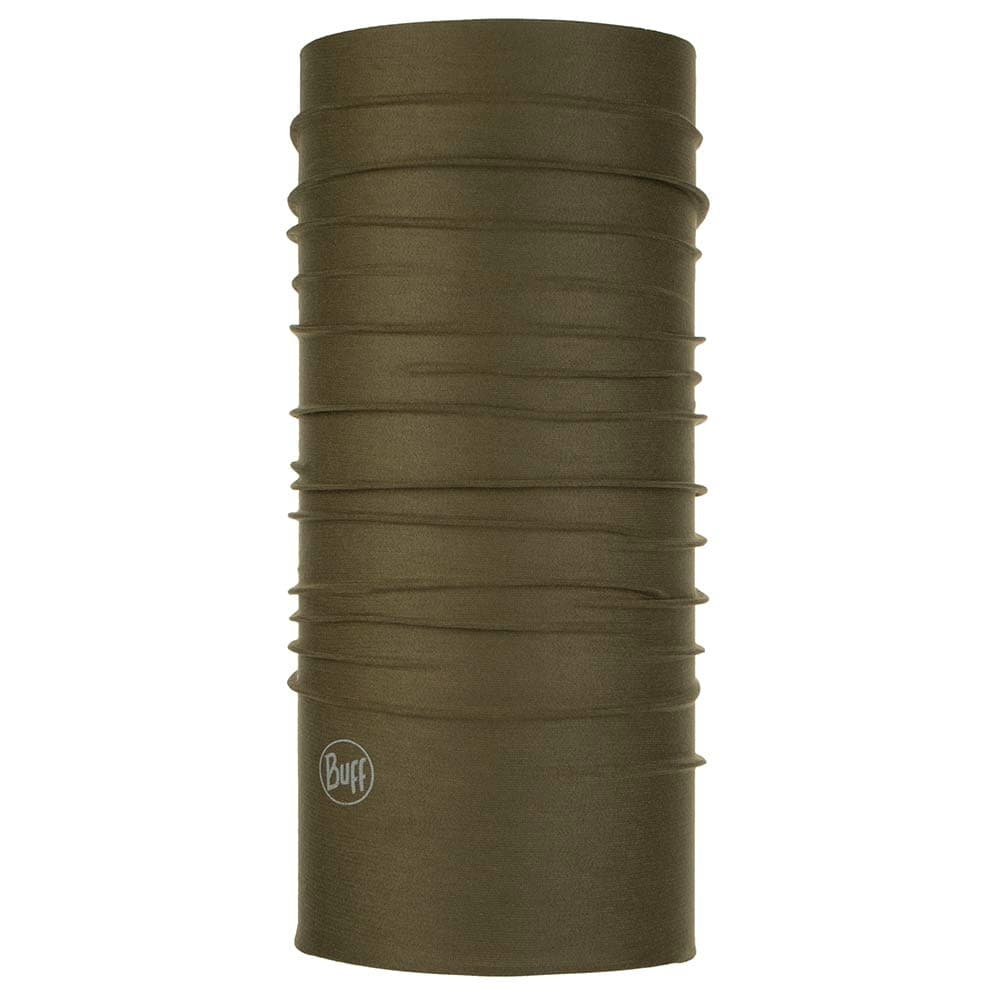 Coolnet UV+ BUFF en vert olive avec logo BUFF en bas à gauche