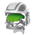 Casque d’arboriculture PROTOS blanc avec cadre intérieur gris et coussin en nid d’abeille vert