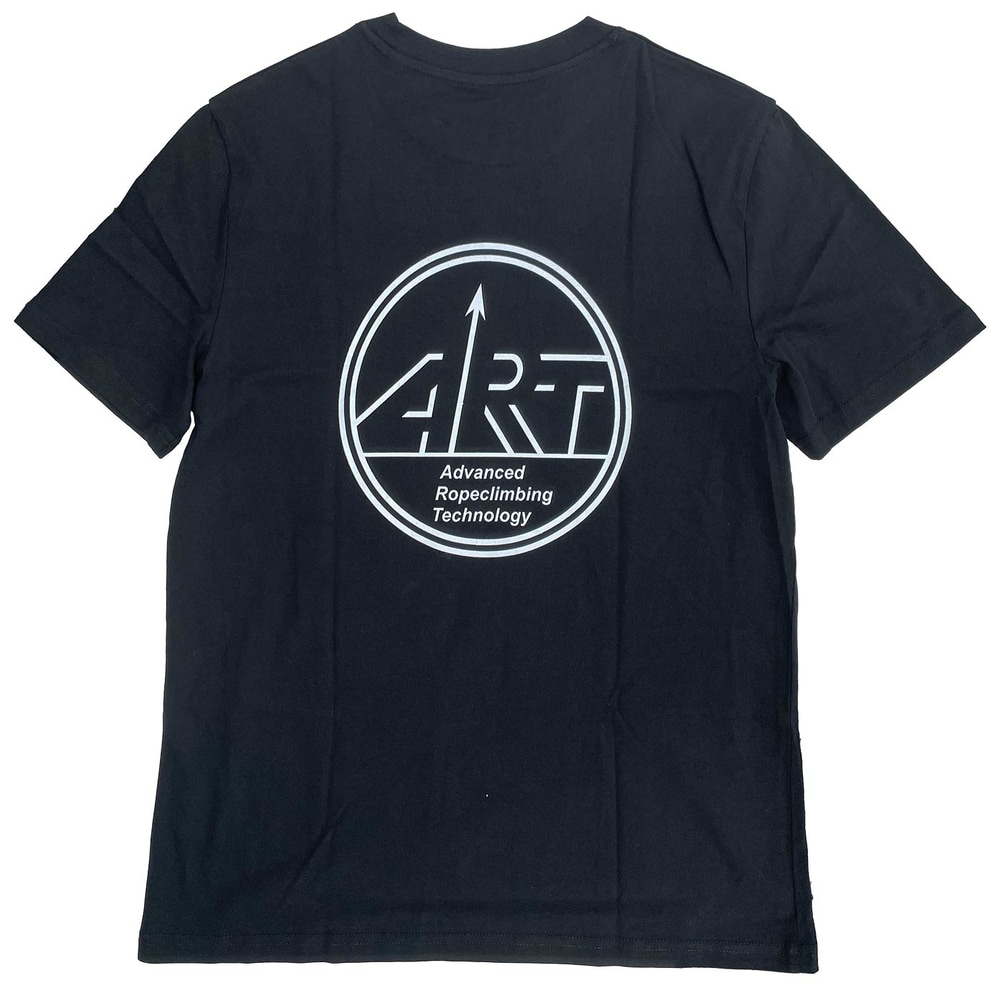 Chemise ART Snake noire avec logo ART blanc et inscription « Advanced Ropeclimbing Technology » dans le dos