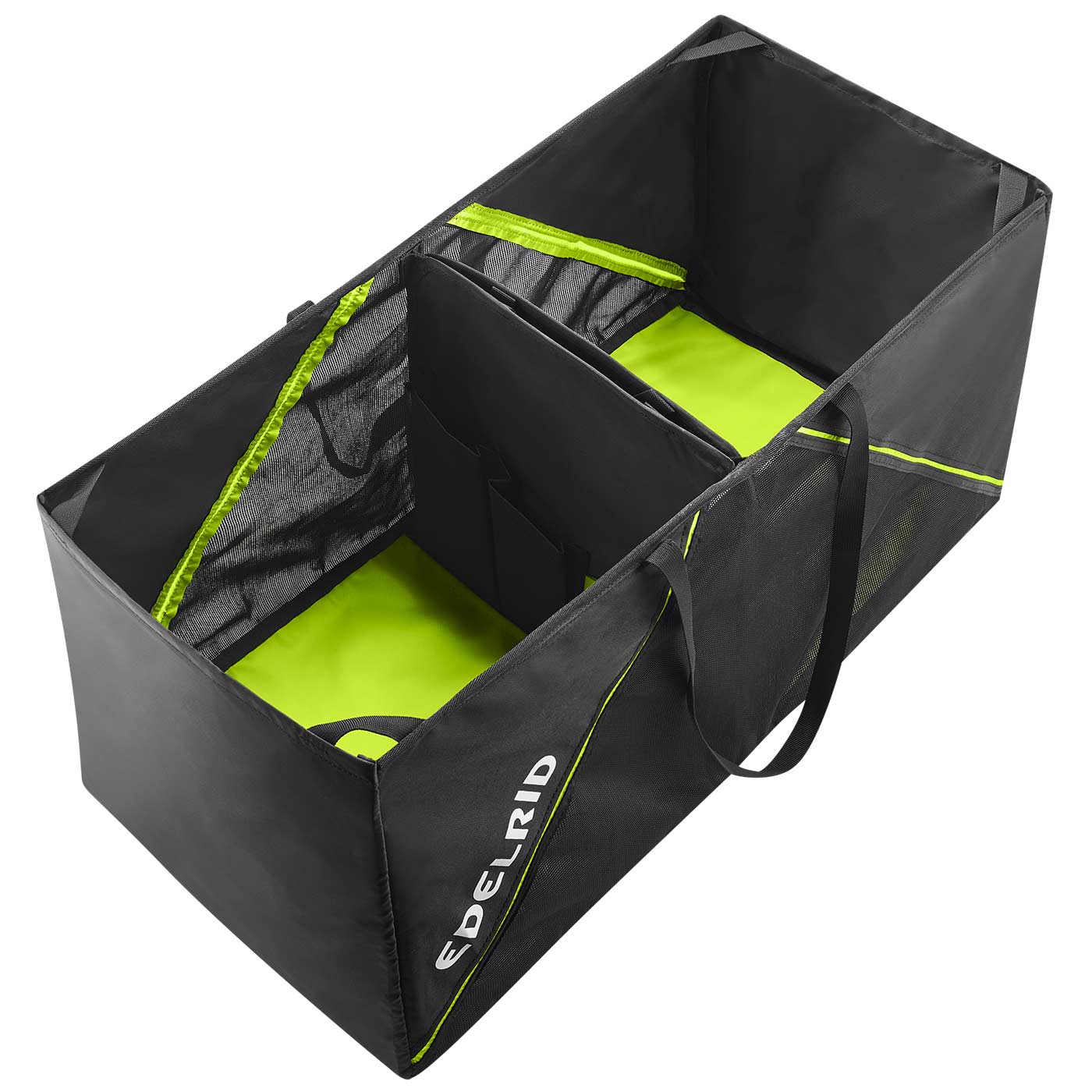 Sac noir et vert avec anses et lettrage Edelrid, modèle Houston