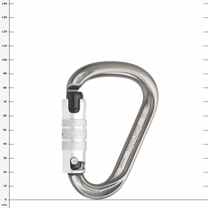 Mousqueton en métal Minimi avec capuchon à vis en argent