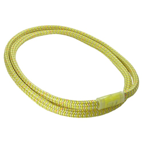 Corde ronde jaune et blanche Inco O avec étiquette jaune