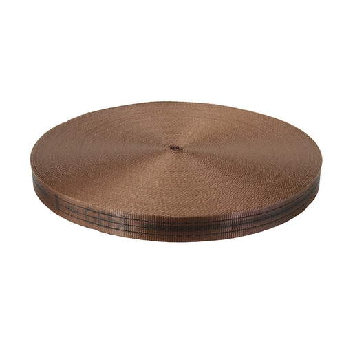 Sangle GEFA 4T sangle ronde ronde enroulée marron extensible, sous un angle différent