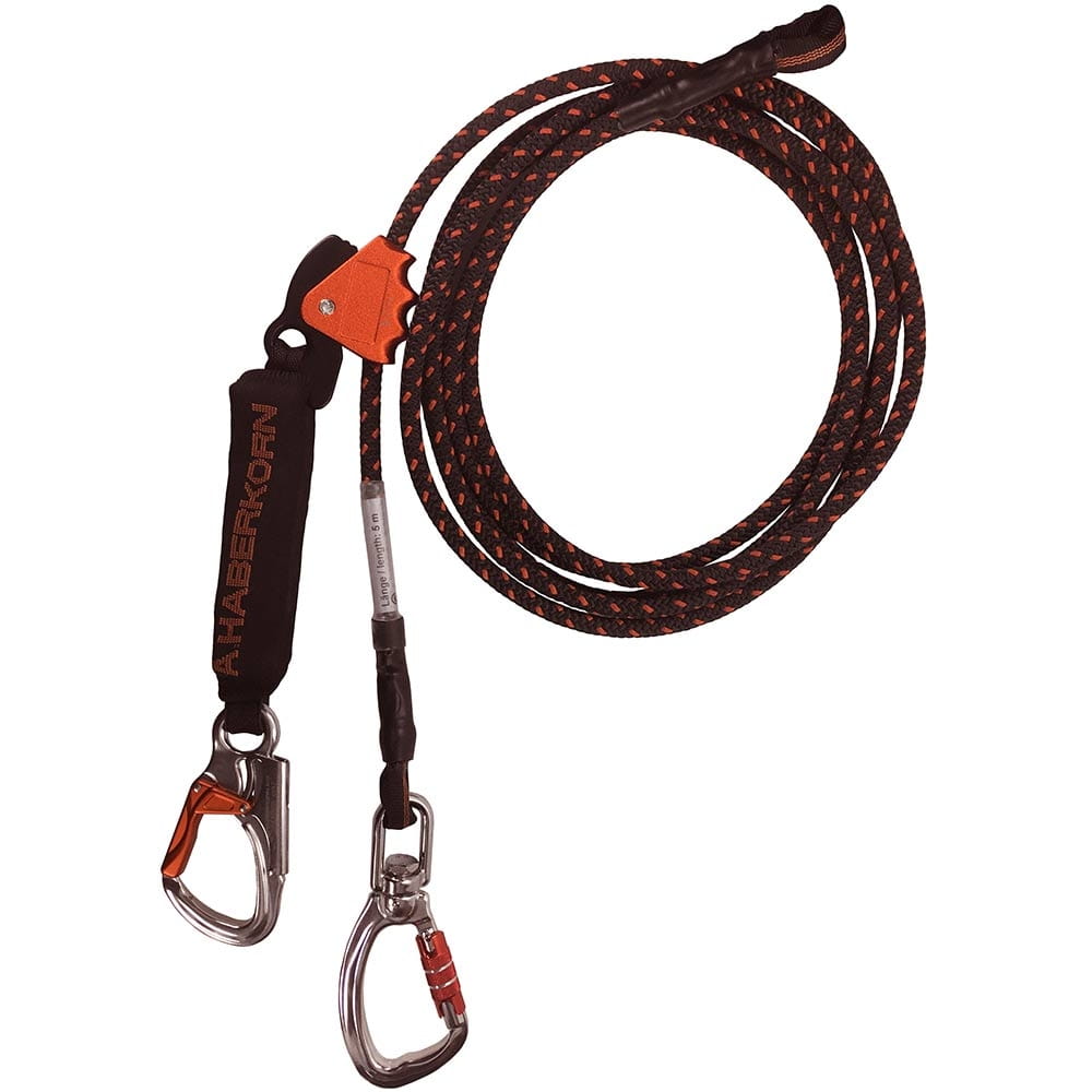 Ensemble de 6 coupe-bordures, corde noire et orange avec deux mousquetons en métal et ruban noir avec inscription « AHABERKORN »