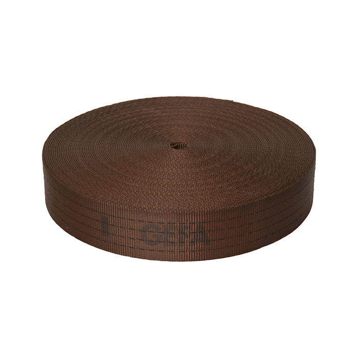 Sangle GEFA 10 t XL marron enroulé avec lettrage noir