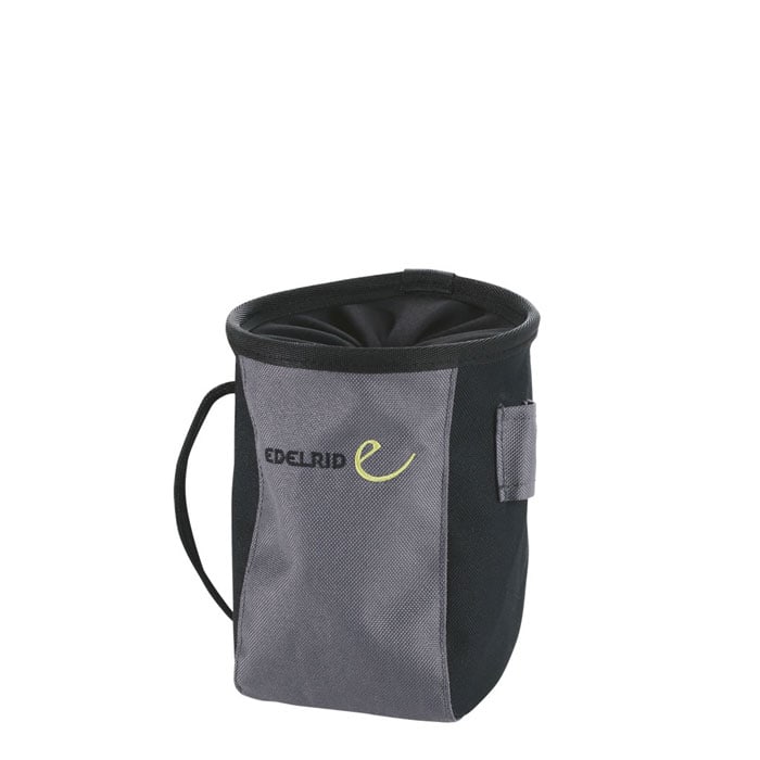 Stuff Bag by Edelrid, sac en tissu gris et noir avec fermeture à cordon de serrage et sangle de transport