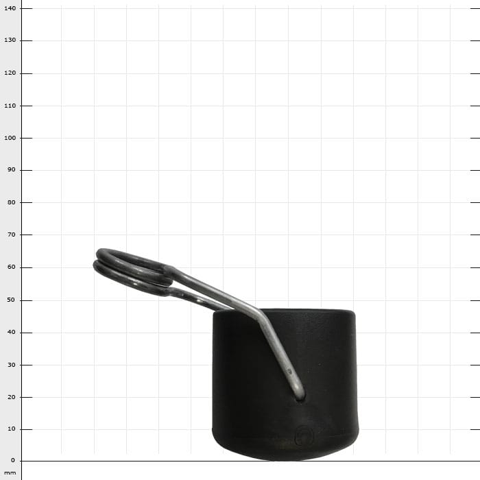 Embout ArboRapid TK3, embout en plastique noir avec support métallique incurvé