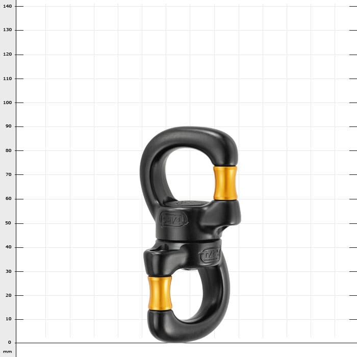 Patzl Swivel Open mousqueton pivotant noir avec accents dorés