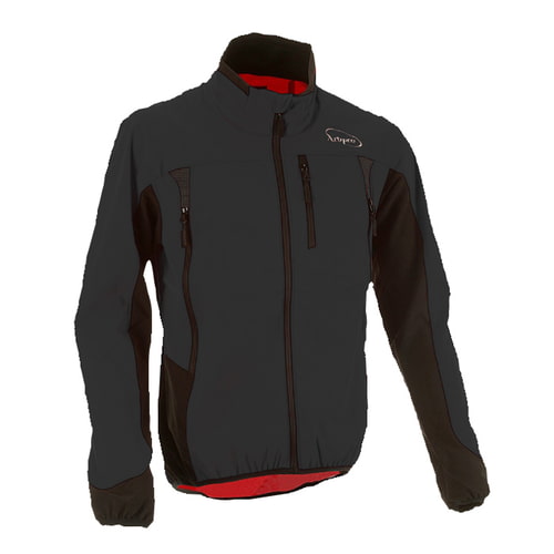 XLight Jacket by Arbpro, veste noire et rouge avec fermeture éclair et trois poches visibles