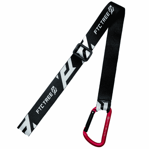 SRT Neck Loop sangle noire avec logo FTC Tree blanc et mousqueton rouge