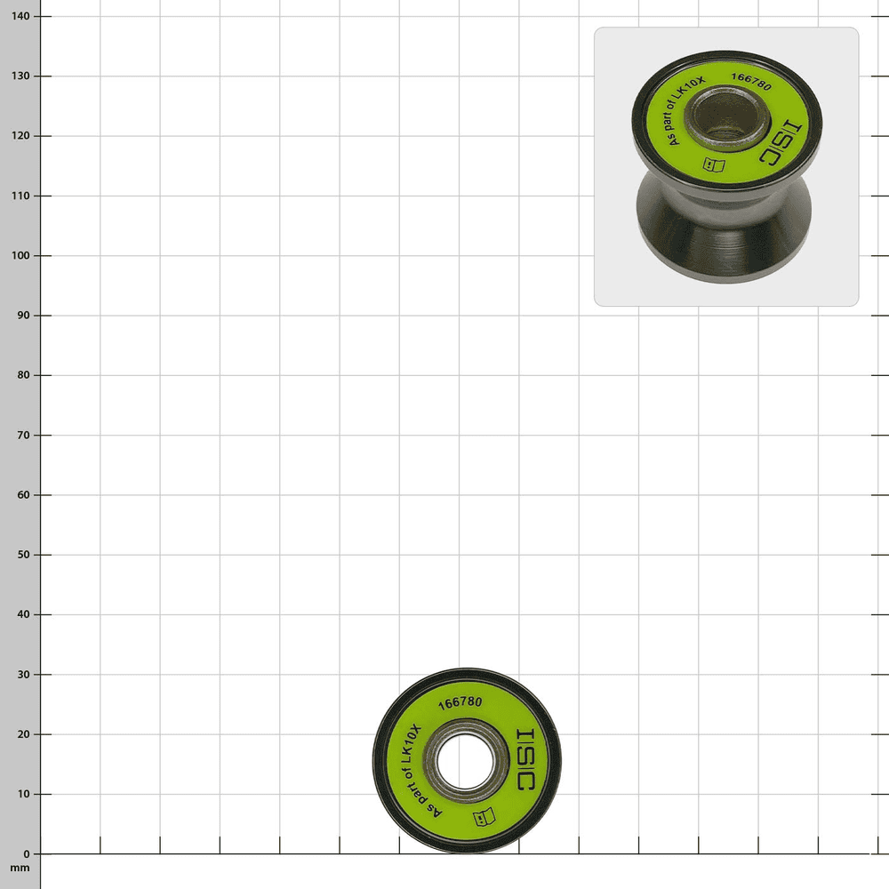 Ultra Link Large by ISC, gris, fixation à double poulie avec autocollant vert