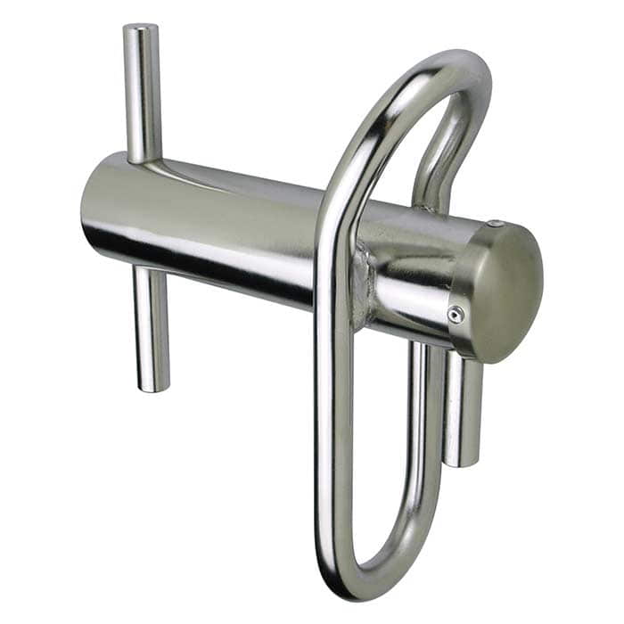 Port A Wrap Large en métal brillant avec plusieurs barres et une grande boucle ovale