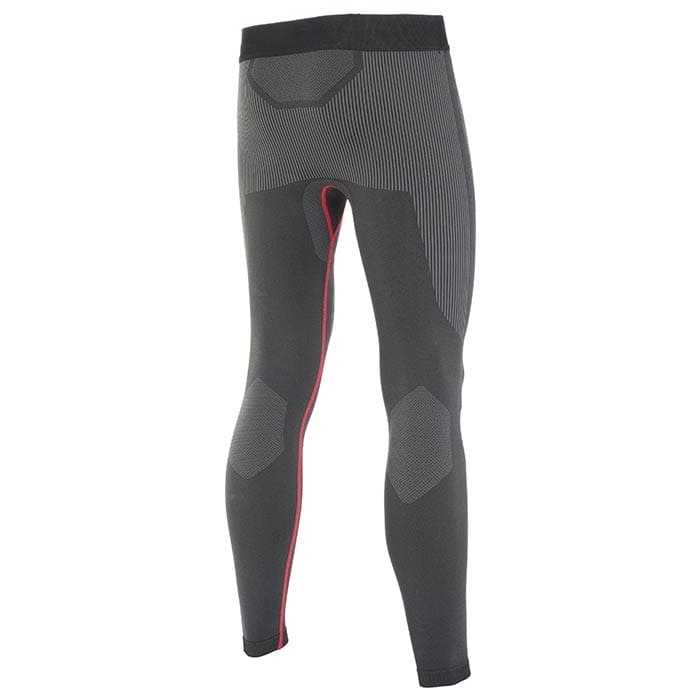 Pantalon de couche de base Climb Tech d’Aripro, vue arrière du pantalon long noir avec détails gris et rouges, taille élastique sans logo visible