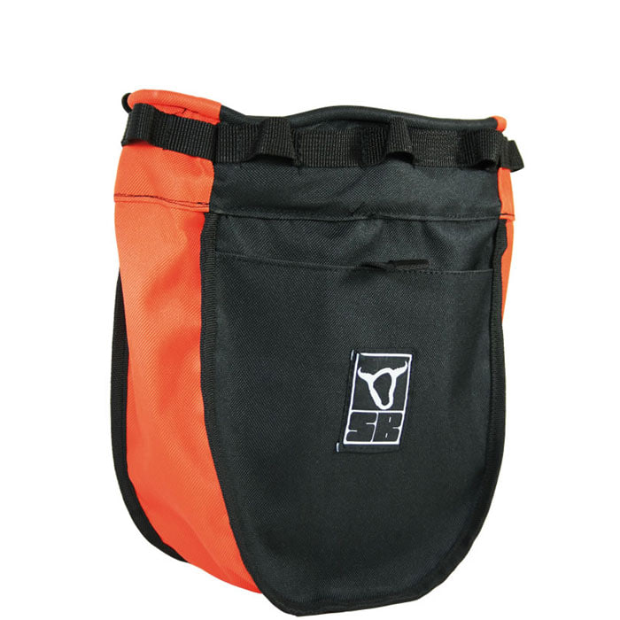 Hip Pack L en noir et orange avec logo sur le devant