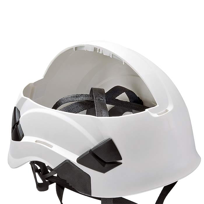 Casque Petzl Vertex Vent blanc de l’intérieur avec sangle intérieure noire