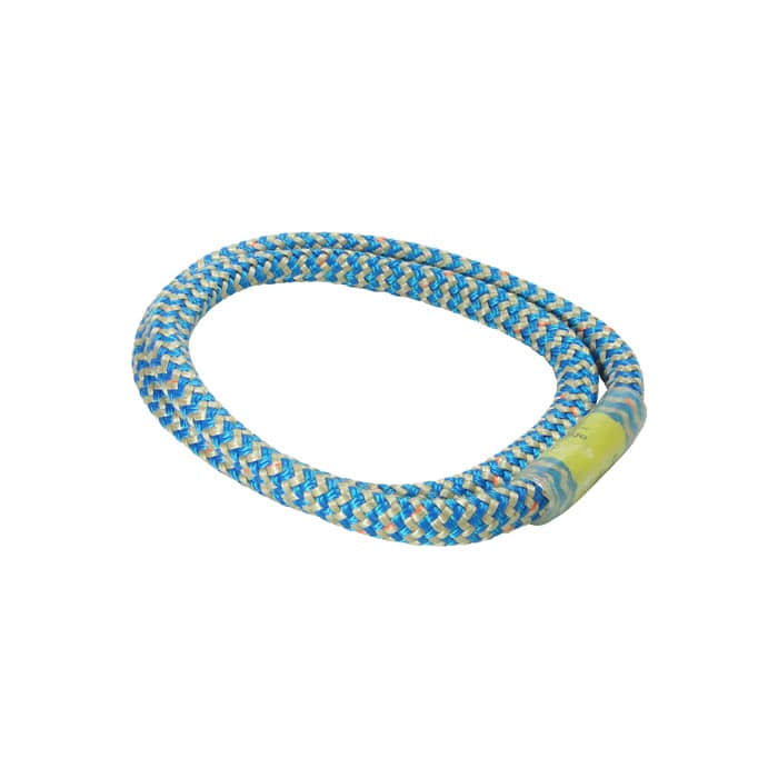 Corde ronde bleue et blanche Inco O avec étiquette jaune