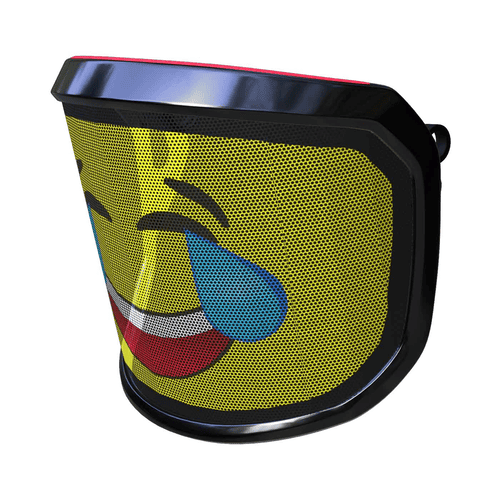 PROTOS® Visière Arbormoji Vue latérale à gauche avec visage emoji rieur avec des larmes, visage jaune et contour noir