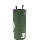 Seau à outils L de Beal, vert avec logo Beal blanc, cylindrique avec deux mousquetons noirs et boucles violettes en haut