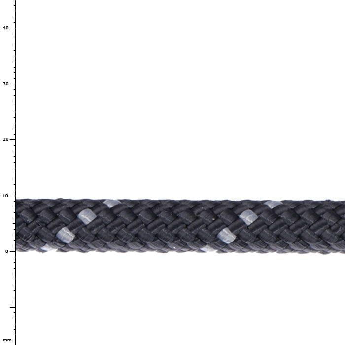 Corde Prusik de couleur noire à pois blancs, corde tressée