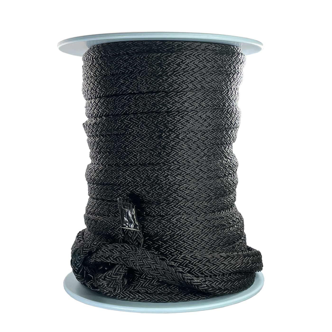 GEFA 4t PES recyclé de GEFA, cordon tressé noir enroulé sur une bobine blanche