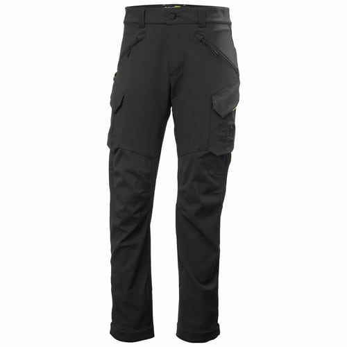 Pantalon cargo Magni Evolution, pantalon de travail noir avec poches avant zippées et poches plaquées sur les côtés
