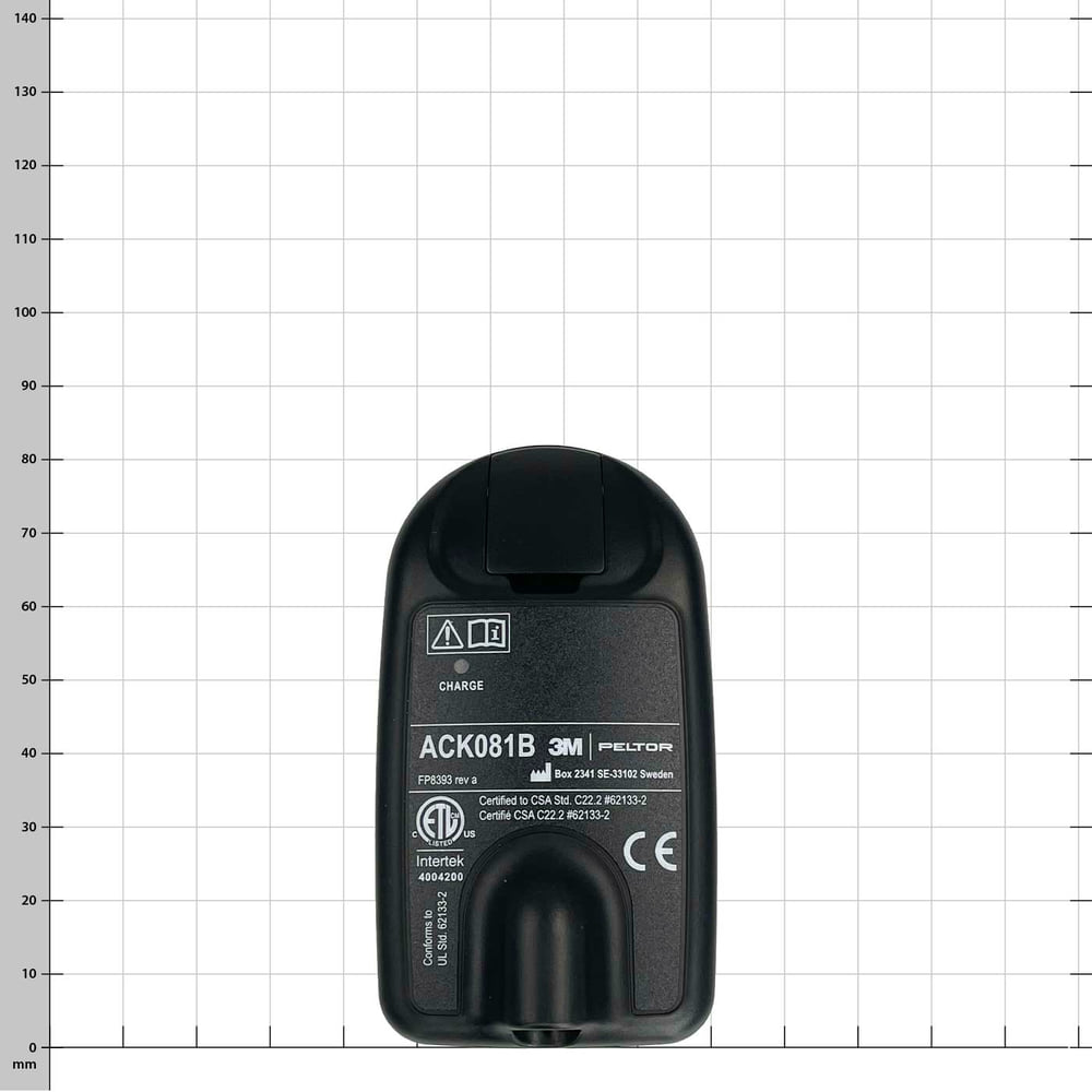 Batterie Lite Com ACK081B de 3M Peltor, batterie rectangulaire noire avec inscription et symboles à l’avant