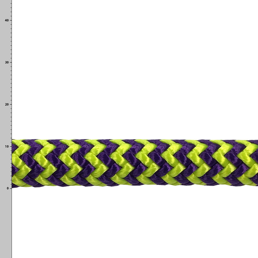 Corde violette pic à motif tressé violet et jaune