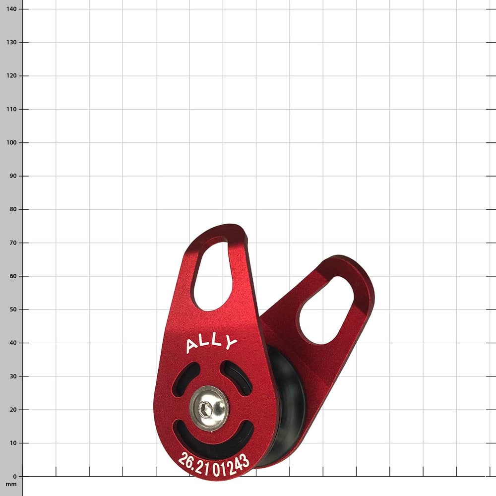 Poulie rouge avec l’inscription « ALLY » et le numéro « 26.21 01243 »