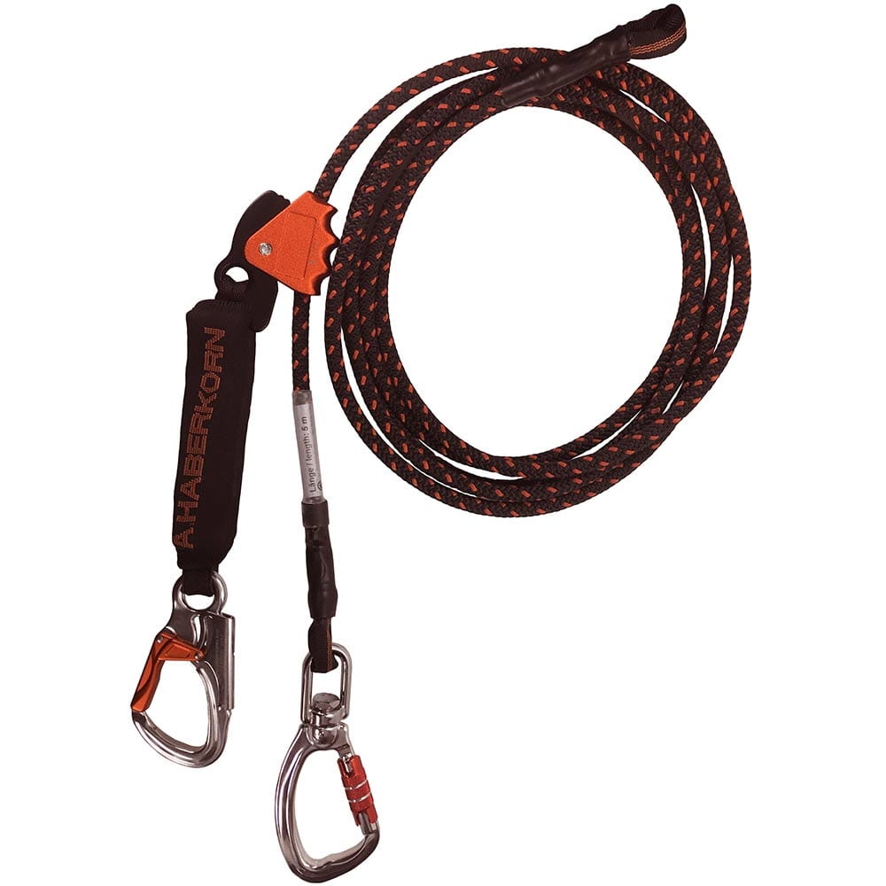 Ensemble de 6 coupe-bordures, corde noire et orange avec deux mousquetons en métal et ruban noir avec inscription « AHABERKORN »