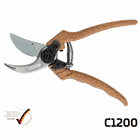 Sécateur Berger C1200 avec poignées marron et lame argentée, marque Berger, modèle C1200, fabriqué en Allemagne, avec logo allemand de l’outil