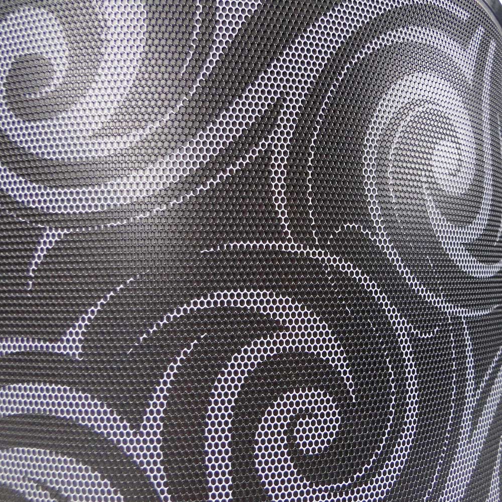PROTOS® Visor Special Edition Gros plan de maille noire avec motifs de tourbillon argenté