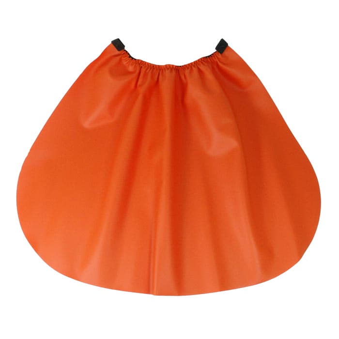 Ortelle de cou orange vif avec taille élastique et deux attaches supérieures noires