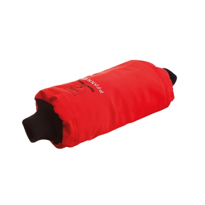 Manchette Flexprotect rouge avec manchette noire et logo imprimé