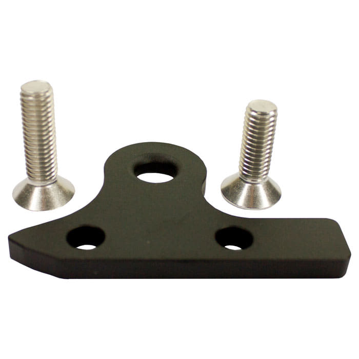 SpikeSender Spacer Deluxe avec deux vis argentées et pièce en métal noir avec trois trous