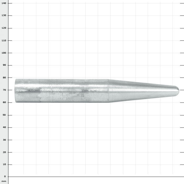 Splice Awl 18, pointe en métal de couleur argentée avec corps cylindrique lisse et extrémité conique, sans fabricant visible