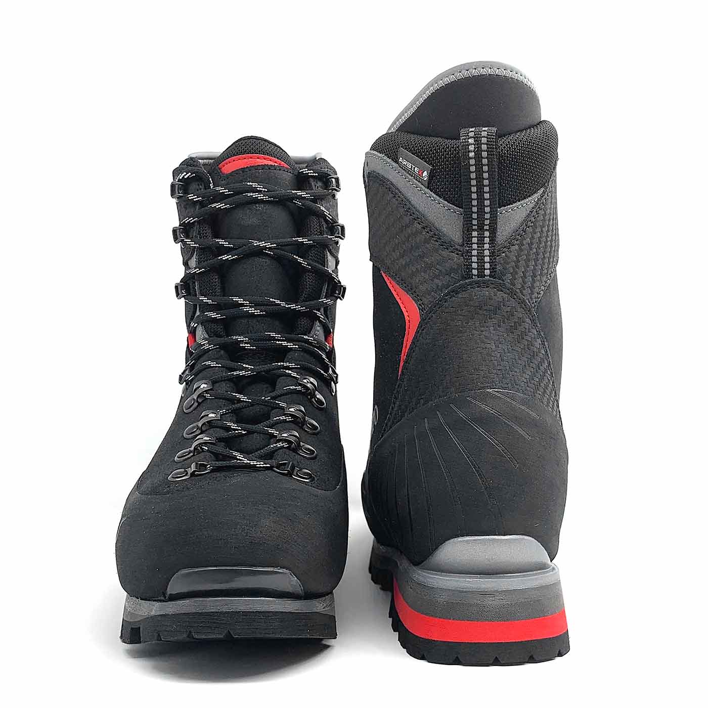 Orion Arbpro Chaussure de travail haute noire avec lacets, vue de face et de dos